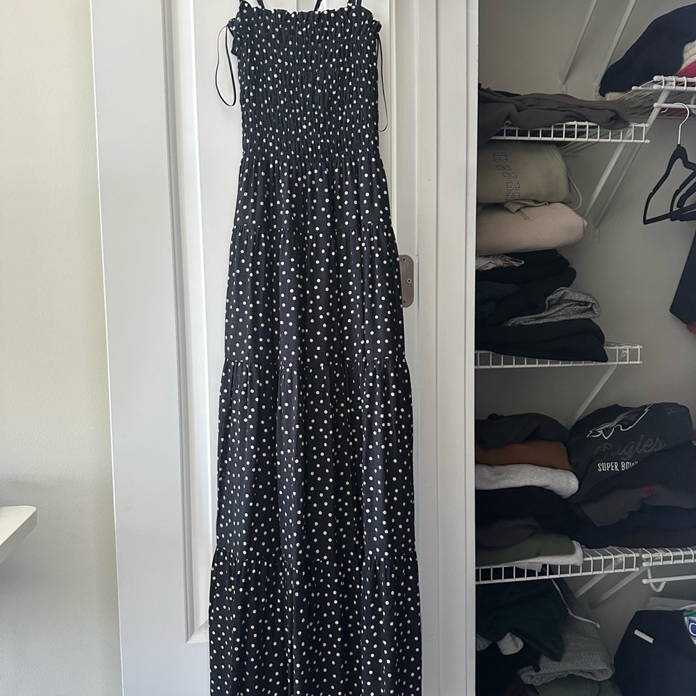 Abercrombie & Fitch Black Dress with White Polka Dots